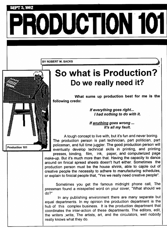 BoSacks Speaks Out: Production 101, Forty-Four Years Later